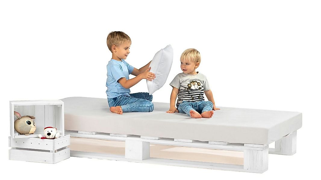 sunnypillow Palettenbett Massivholzbett 80 90 100 120 140 160 180 200 220 2 günstig online kaufen