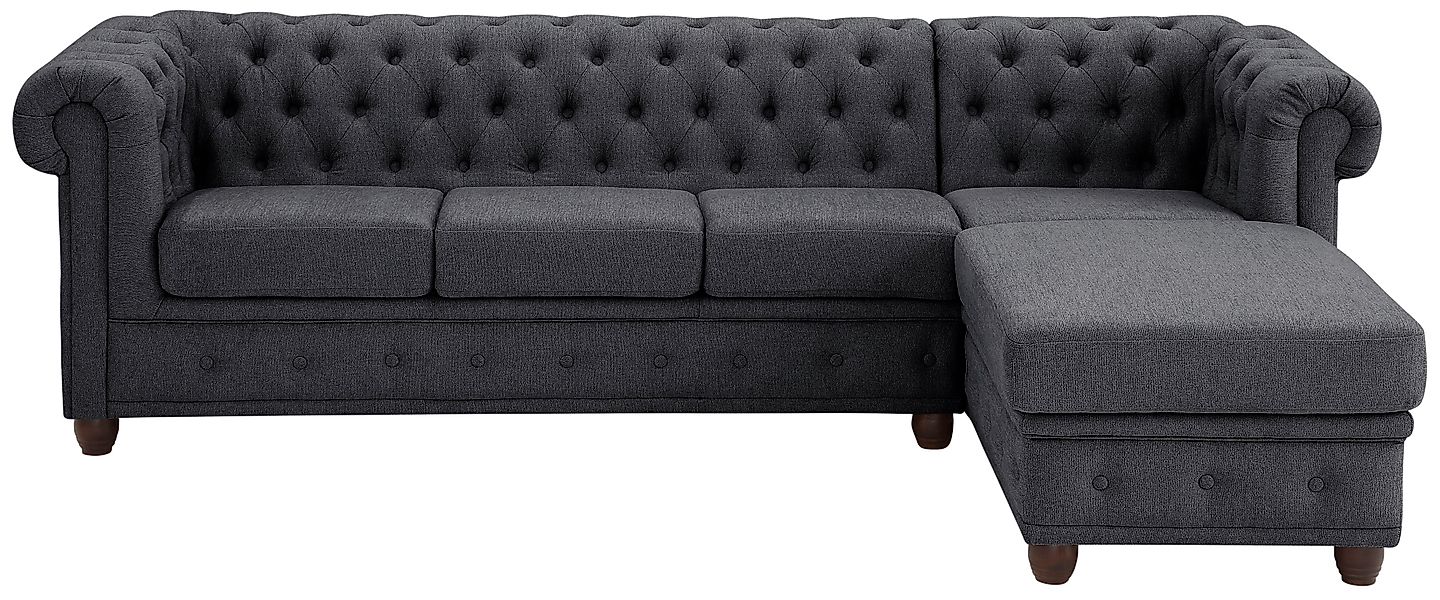 Home affaire Chesterfield-Sofa »New Castle L-Form«, hochwertige Knopfheftun günstig online kaufen