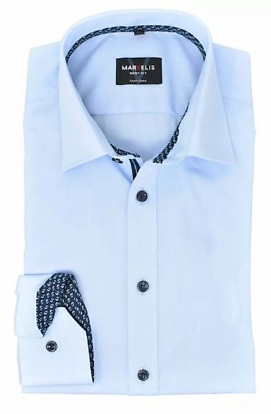 MARVELIS Businesshemd Businesshemd - Body Fit - ELA - Einfarbig - Hellblau günstig online kaufen