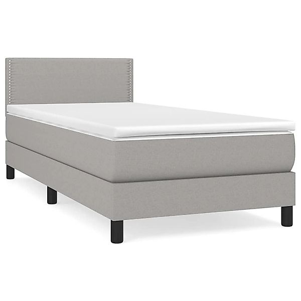 vidaXL Boxspringbett mit Matratze Hellgrau 90x200 cm Stoff1388685 günstig online kaufen