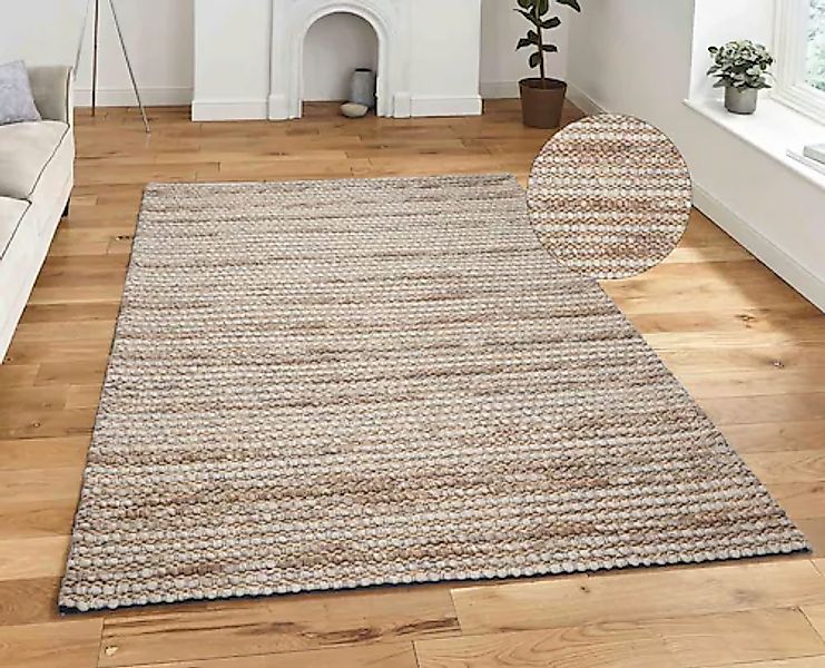 my home Hochflor-Teppich »Leevy«, rechteckig, 25 mm Höhe, Handwebteppich, W günstig online kaufen