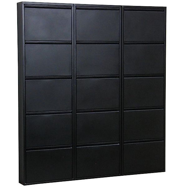 ebuy24 Pisa Schuhschrank mit 15 Klappen in Metall Schwarz günstig online kaufen