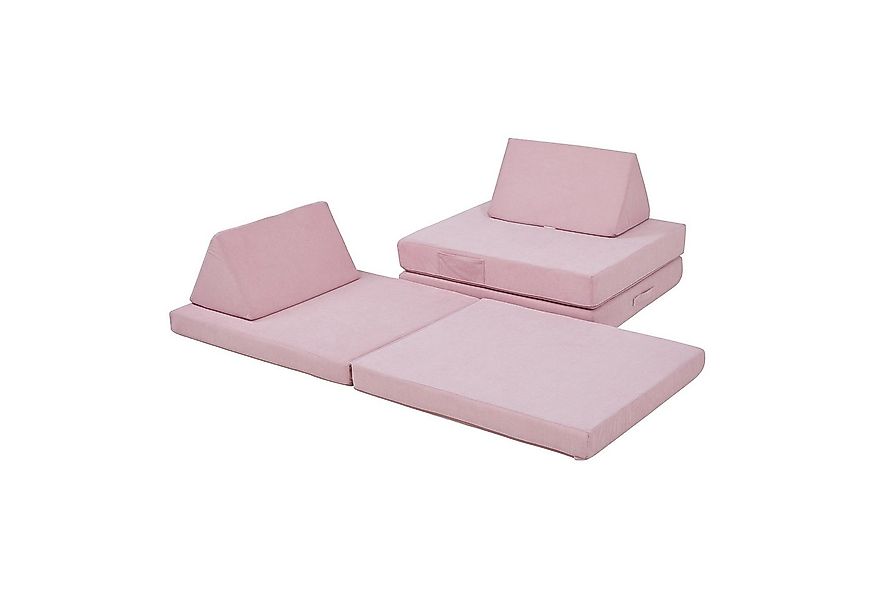 en.casa Kindersofa, 5 Teile, Spielsofa »Norhulta« Cord Rosa günstig online kaufen
