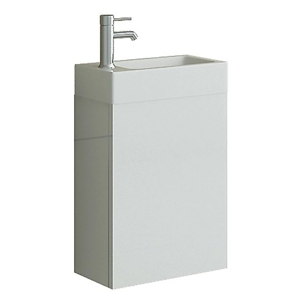 Jet-Line Badmöbel-Set Aarau 40cm Weiß Hochglanz Waschbecken und Unterschran günstig online kaufen
