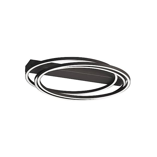 LED-Deckenlampe Kiku, Ø 56 cm, sandschwarz, Metall, CCT günstig online kaufen