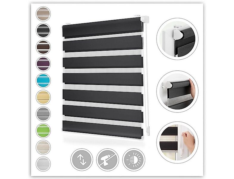 Doppelrollo Duo Rollo Klemmfix, LICHTBLICK ORIGINAL, Lichtschutz, ohne Bohr günstig online kaufen