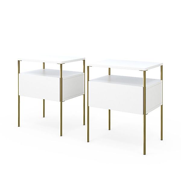 Vicco Nachtschrank Mira, Weiß/Gold, 40 x günstig online kaufen