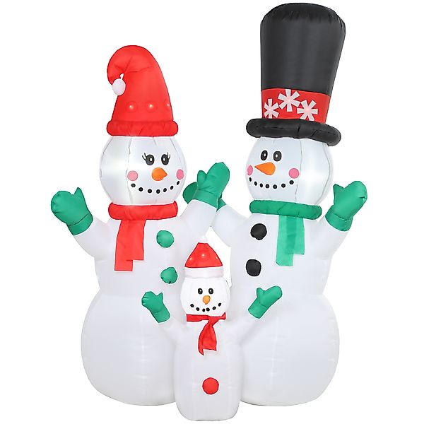 Outsunny Aufblasbar Schneemann Familie, 1,8 m Weihnachtsdeko mit LED-Beleuc günstig online kaufen