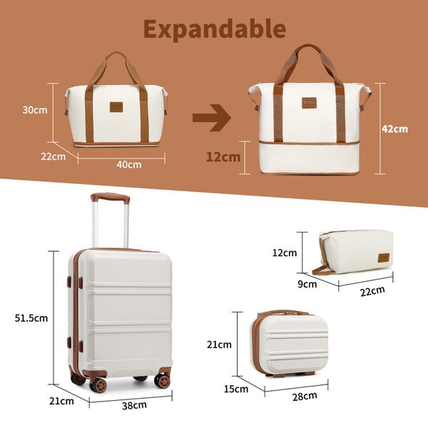KONO Trolleyset Kombi-Set: Hartschalen-Koffer + Handgepäcktasche, günstig online kaufen