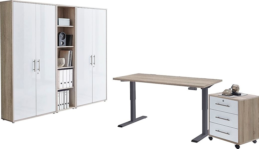 BMG Möbel Büromöbel-Set »Tabor«, (Set, 5 tlg.), mit elektrisch höhenverstel günstig online kaufen