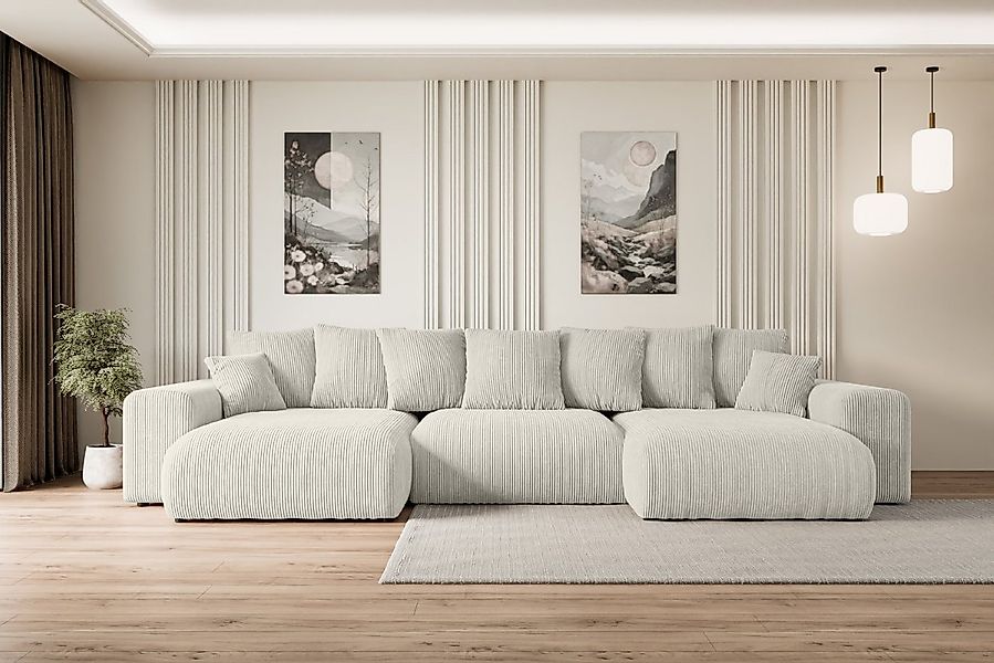 ALTDECOR Wohnlandschaft ESKAR-U, Couch mit Schlaffunktion, Wohnzimmer - Woh günstig online kaufen