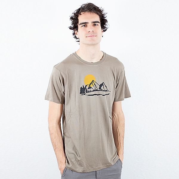 T-shirt "Bergluft", Nachhaltig, Herren - Natur Bio-baumwolle Berge Bergsee günstig online kaufen