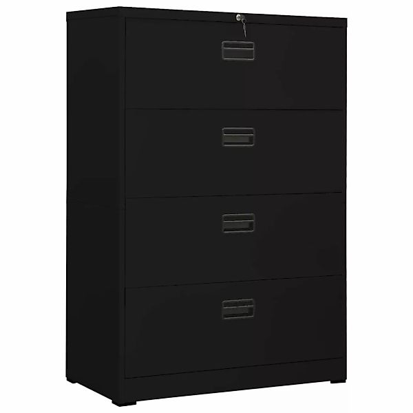 Aktenschrank Schwarz 90x46x134 Cm Stahl günstig online kaufen