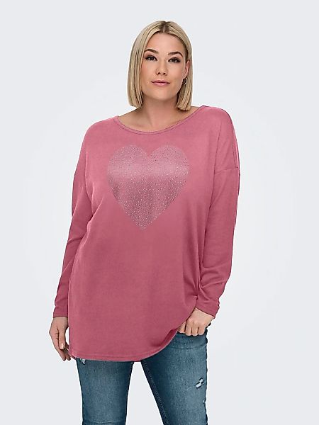 ONLY CARMAKOMA Langarmshirt "CARALBA LS LONG TOP JRS", mit Glitzernieten günstig online kaufen