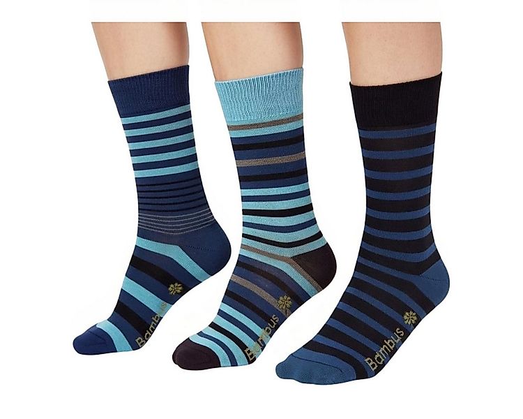 footart Basicsocken Bambus Viskose Socken 3 Paar Ringel blau Softrand verst günstig online kaufen