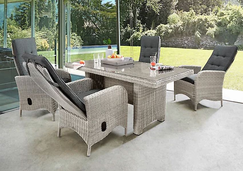 Destiny Garten-Essgruppe »PALMA LUNA« 4x Hochlehner, 1x Tisch, inkl. Auflag günstig online kaufen