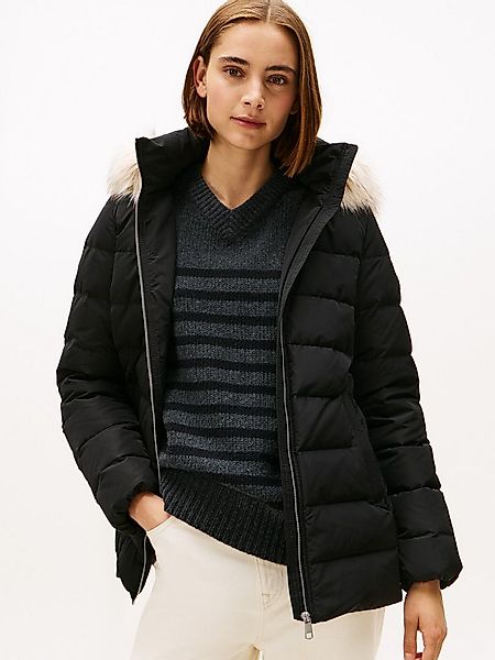 Tommy Hilfiger Steppjacke MW DOWN SLIM JACKET WITH FUR mit Fellimitat günstig online kaufen