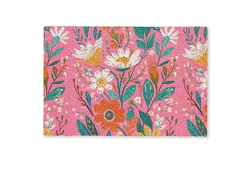 MuchoWow Fußmatte Rosa - Blumen - Weiß - Orange, Rechteckig, innen Schmutzf günstig online kaufen