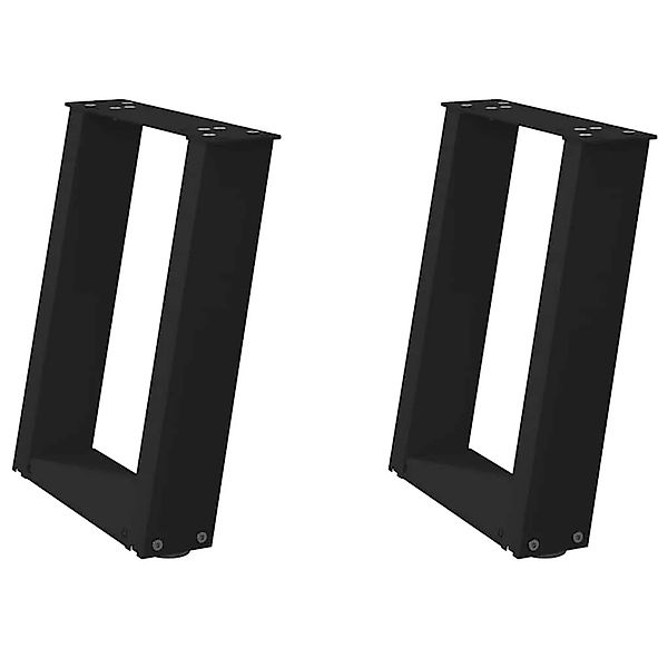 vidaXL Couchtischbeine U-Form 2 Stk Schwarz 28x42-43 cm Stahl 4012756 günstig online kaufen