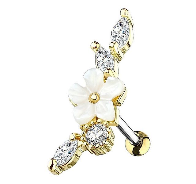 Taffstyle Piercing-Set Knorpel Ohrstecker Vintage Blume mit Kristallen, Tra günstig online kaufen