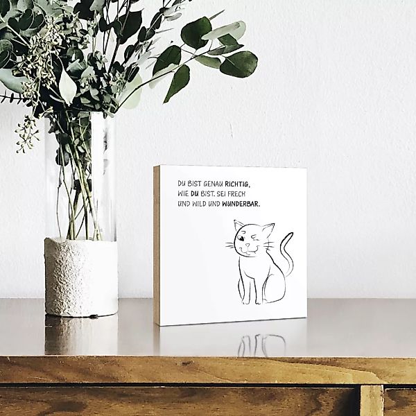Artland Holzbild »Katze«, Sprüche & Texte, (1 St.) günstig online kaufen