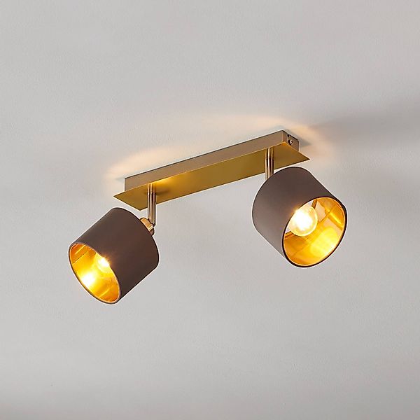 Deckenleuchte Valbiano Cappuccino/Gold 2fl. günstig online kaufen