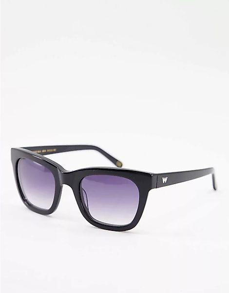 Whistles – Rechteckige Sonnenbrille-Schwarz günstig online kaufen
