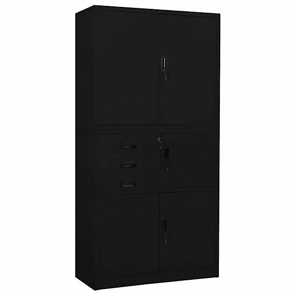 vidaXL Aktenschrank Büroschrank Schwarz 90x40x180 cm günstig online kaufen