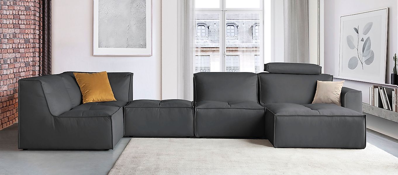 RAUM.ID Wohnlandschaft »Monolid U-Form«, (7 St.), Module einzeln für indivi günstig online kaufen