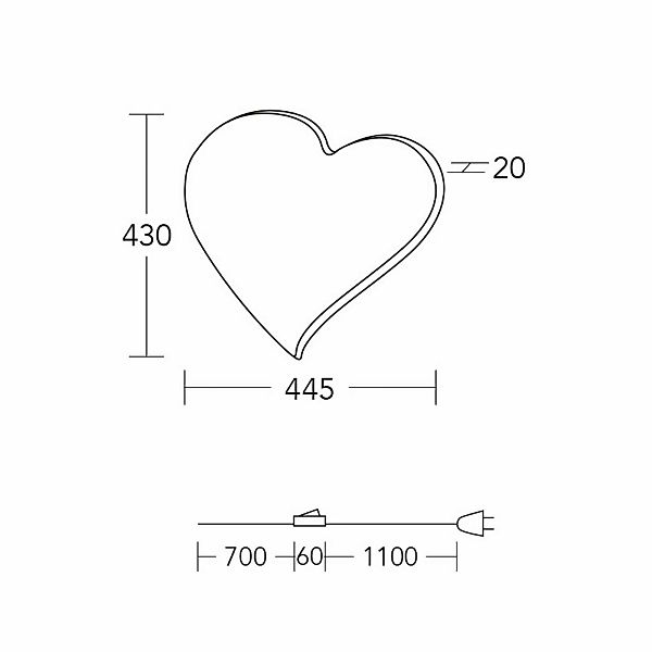 HerzBlut LED-Wandleuchte Herz midi, 43 cm, Holz, Stecker günstig online kaufen