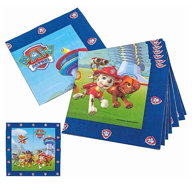 TIB Heyne Aufblasbares Partyzubehör Paw Patrol Servietten - blau - ca. 33 x günstig online kaufen
