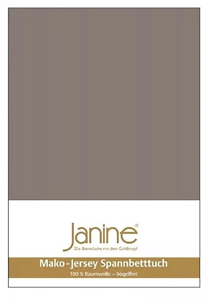 Janine Spannbetttuch Mako-Feinjersey 5007 taupe Größe:  150x200 cm günstig online kaufen