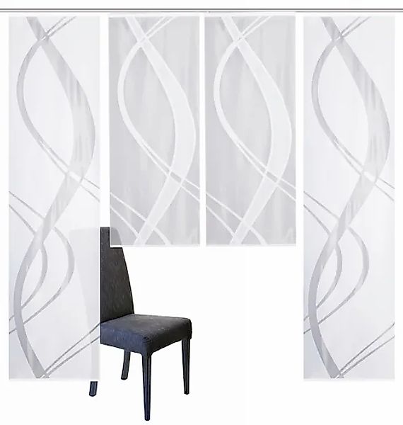 HOME WOHNIDEEN Schiebegardine »TIBASA« Paneelwagen 4 Stk. tlg. halbtranspar günstig online kaufen