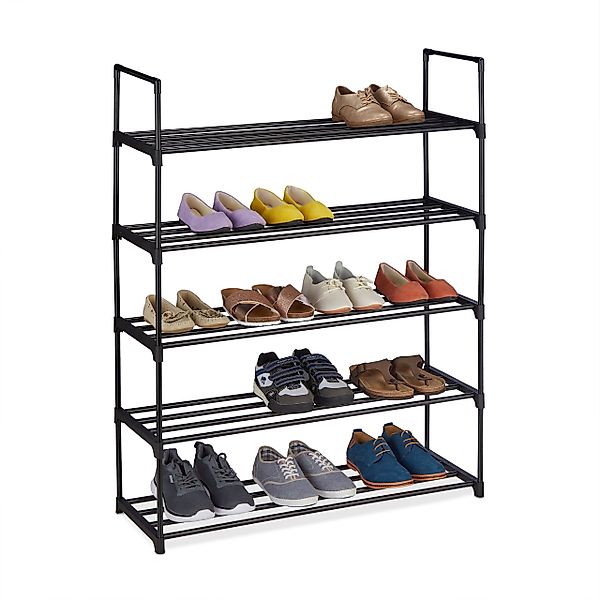 relaxdays Schuhregal Schwarzes Schuhregal aus Metall, günstig online kaufen