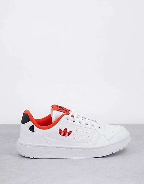 adidas Originals – NY 90 – Sneaker in Weiß mit Details in Orange günstig online kaufen