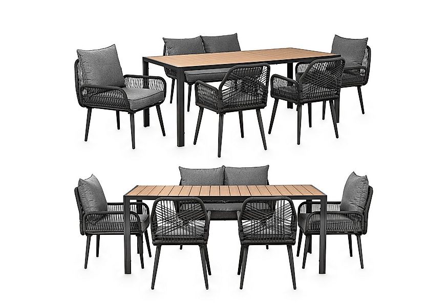 Swing&Harmonie Gartenlounge-Set für 4-6 Personen mit Tisch, Sofa, Stühle, ( günstig online kaufen