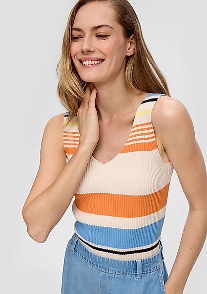 s.Oliver Pullunder Geripptes Stricktop aus Viskosemix günstig online kaufen