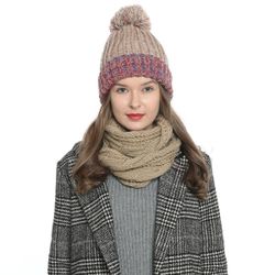 DonDon Beanie Damen Bommelmütze Strickmütze gefüttert günstig online kaufen