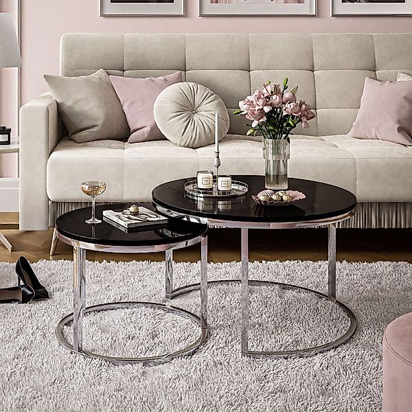 Lookway Couchtisch CIRI 2in1 Hochglanz Chrom günstig online kaufen