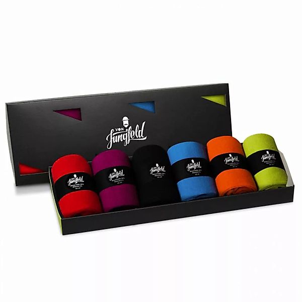 Von Jungfeld 6er Pack Herren Socken, Geschenkbox, gemischte Farben günstig online kaufen