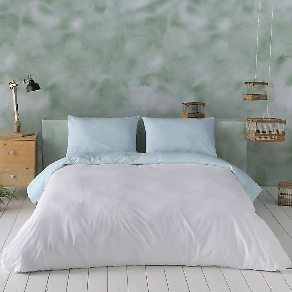 Bettdeckenbezug Naturals Reversibel Blau Weiß (260 X 220 Cm) (king Size) günstig online kaufen