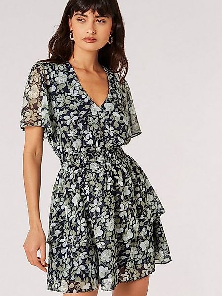 Apricot Minikleid Watercolour Rose Layered Mini Dress, im Lagenlook, mit Bl günstig online kaufen