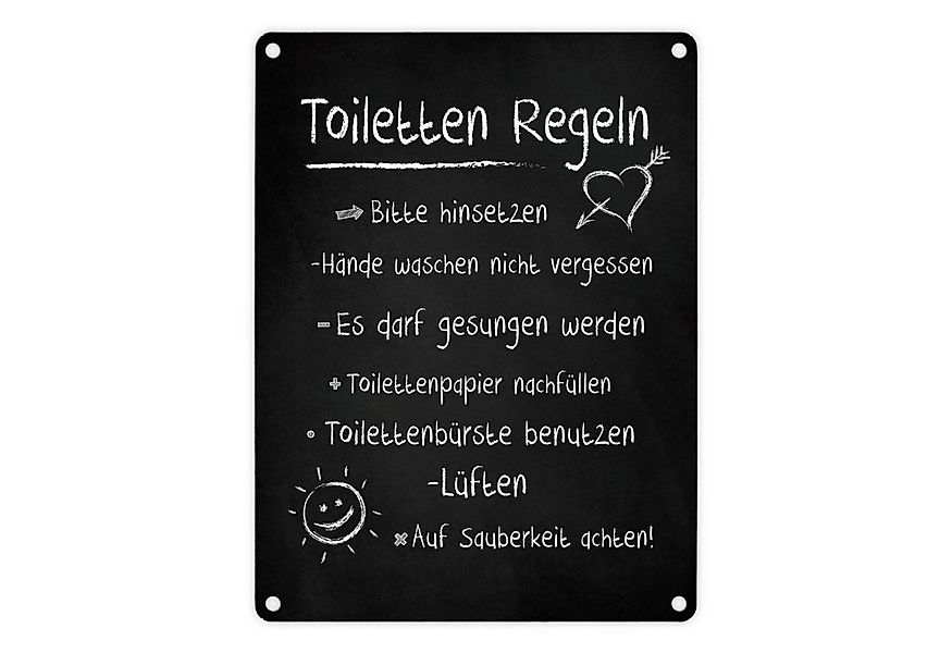 speecheese Metallschild Blechschild Toilettenregeln Schild Aluminiumschild günstig online kaufen