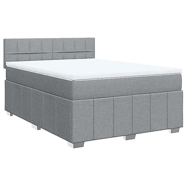 vidaXL Boxspringbett mit Matratze Hellgrau 140x200 cm Stoff 3289391 günstig online kaufen