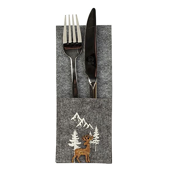 Geschenkestadl Besteckhalter 12 Stück Bestecktaschen Filz günstig online kaufen