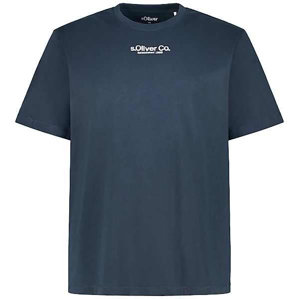 s.Oliver T-Shirt mit Label-Print Farbe dunkelblau Größe: 6XL günstig online kaufen