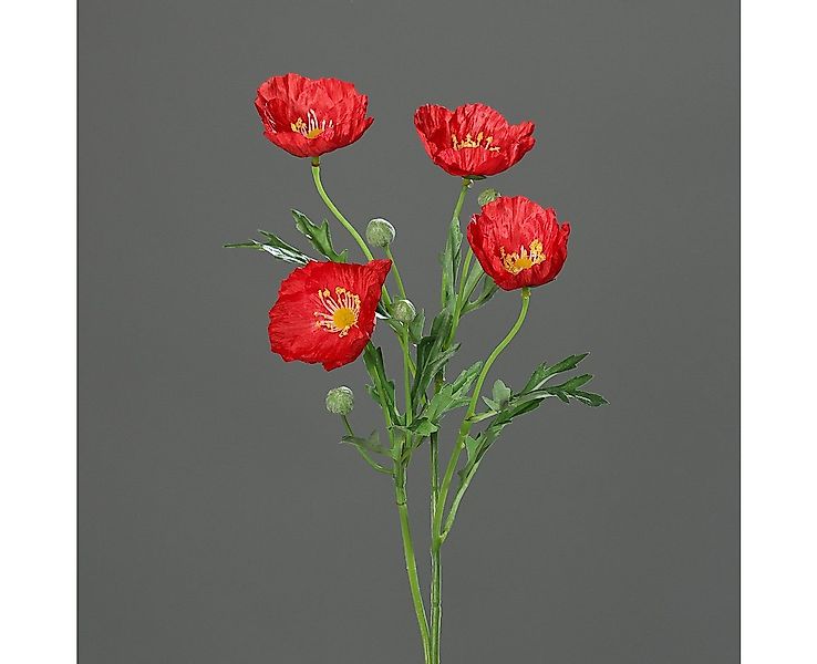 Kunstblume künstlicher Mohnblumenzweig ca. 60cm Seidenblumen Mohn, mucPlant günstig online kaufen