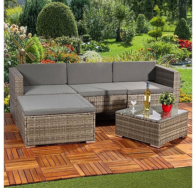 Melko Gartenlounge-Set Gartengarnitur Lounge Polyrattan 5tlg. Sitzgruppe Ga günstig online kaufen