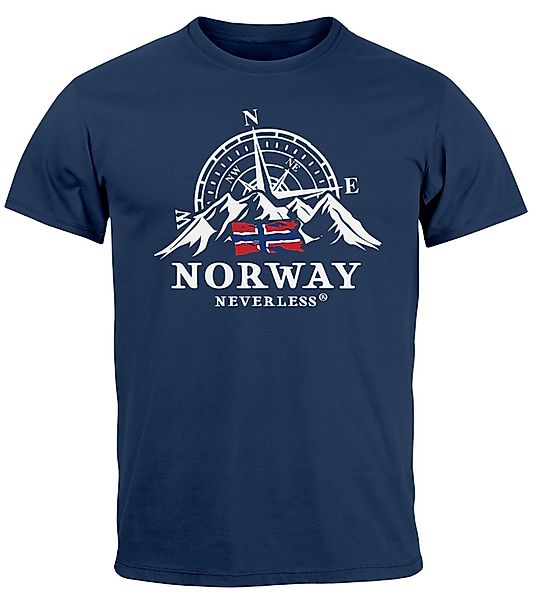 Neverless Print-Shirt Herren T-Shirt Norwegen Flagge günstig online kaufen