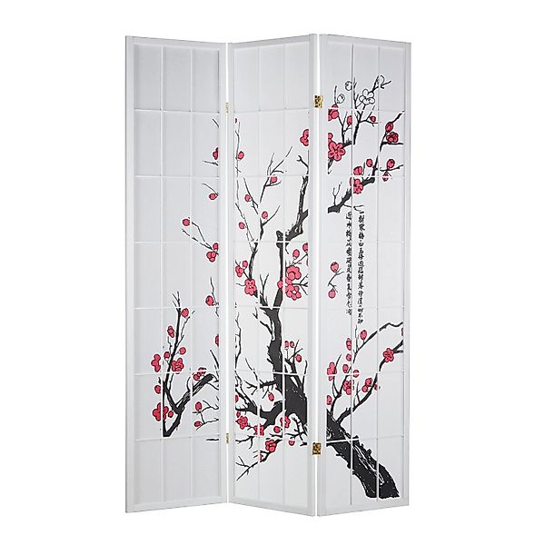 Homestyle4u 3-tlg. Paravent in Weiß 132x175 cm 276 günstig online kaufen